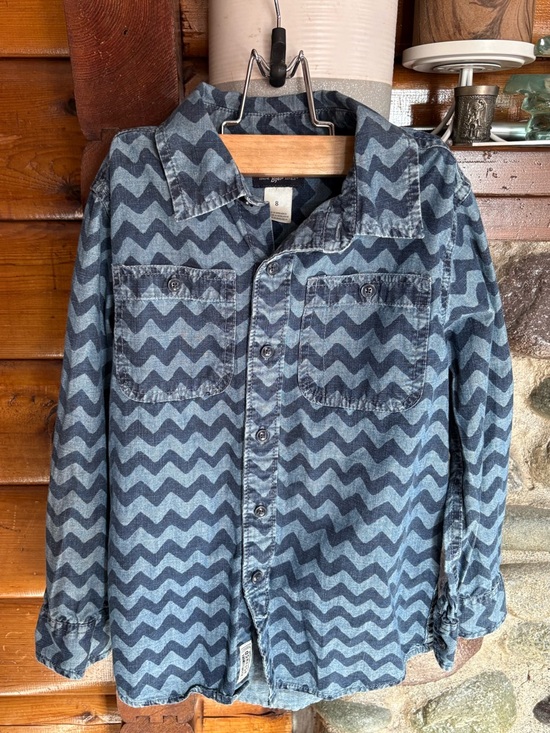 OshKosh B'gosh Other - OshKosh B'gosh Blue Chambray 100% Cotton Chevron Button-Up Jacket